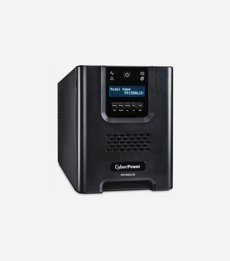 CyberPower Smart App Sinewave PR1500LCD 1500VA Pure Sine Wave Mini-Tower LCD UPS - Mini-tower - AVR - 3 Hour Recharge - 4.70 Minute Stand-by - 120 V AC Input - 120 V AC Output - 8 x NEMA 5-15R - Serial Port - USB