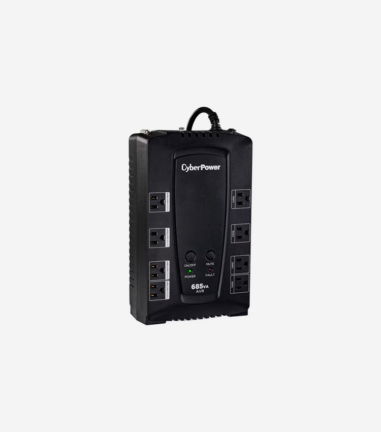 CyberPower CP685AVRG AVR UPS Series - Compact - 8 Hour Recharge - 2 Minute Stand-by - 120 V AC Input - 120 V AC Output - 8 x NEMA 5-15R