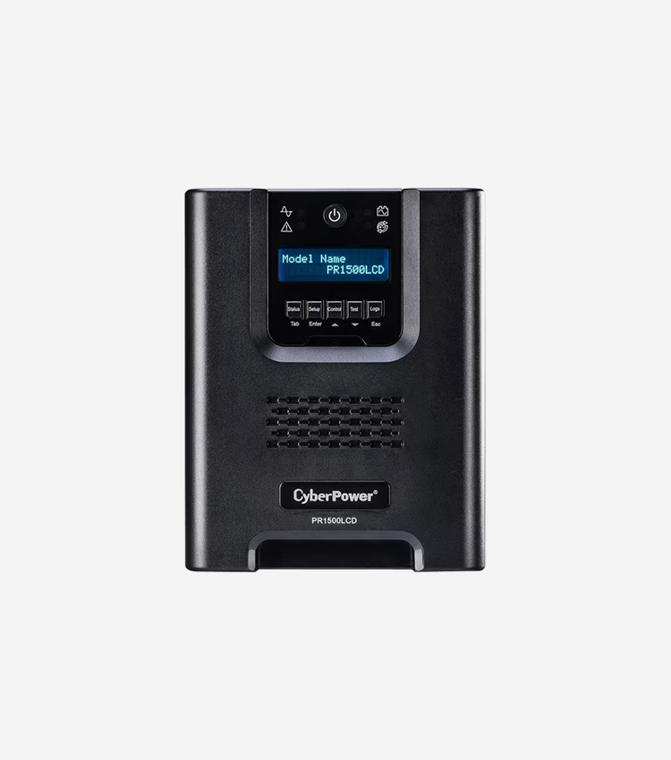 CyberPower Smart App Sinewave PR1500LCD 1500VA Mini-Tower UPS - Mini-tower - AVR - 8 Hour Recharge - 4.70 Minute Stand-by - 120 V AC Input - 120 V AC Output - 8 x NEMA 5-15R - Serial Port