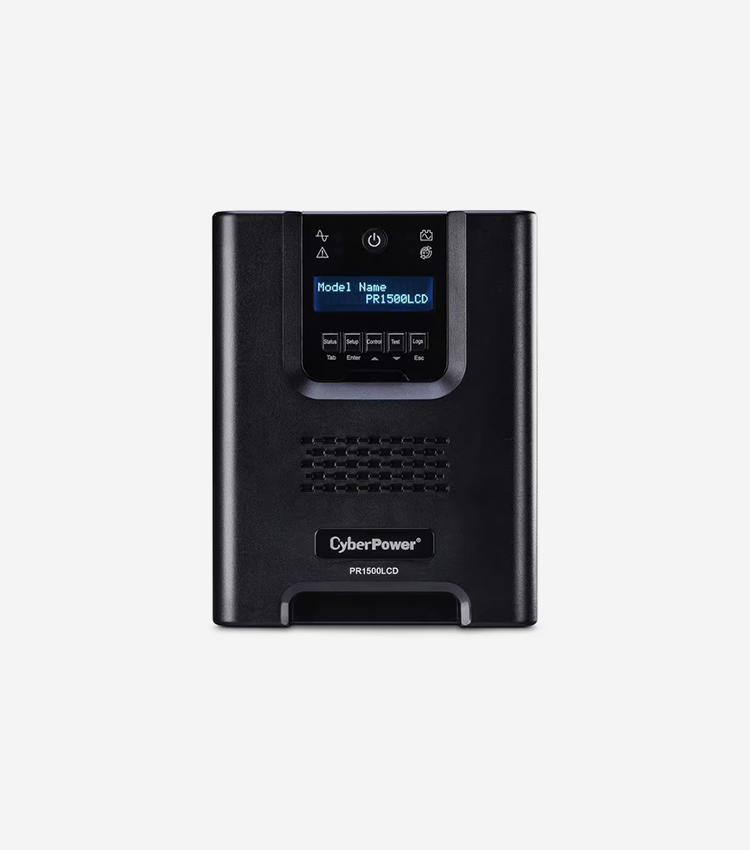 CyberPower Smart App Sinewave PR1500LCD 1500VA Mini-Tower UPS - Mini-tower - AVR - 8 Hour Recharge - 4.70 Minute Stand-by - 120 V AC Input - 120 V AC Output - 8 x NEMA 5-15R - Serial Port