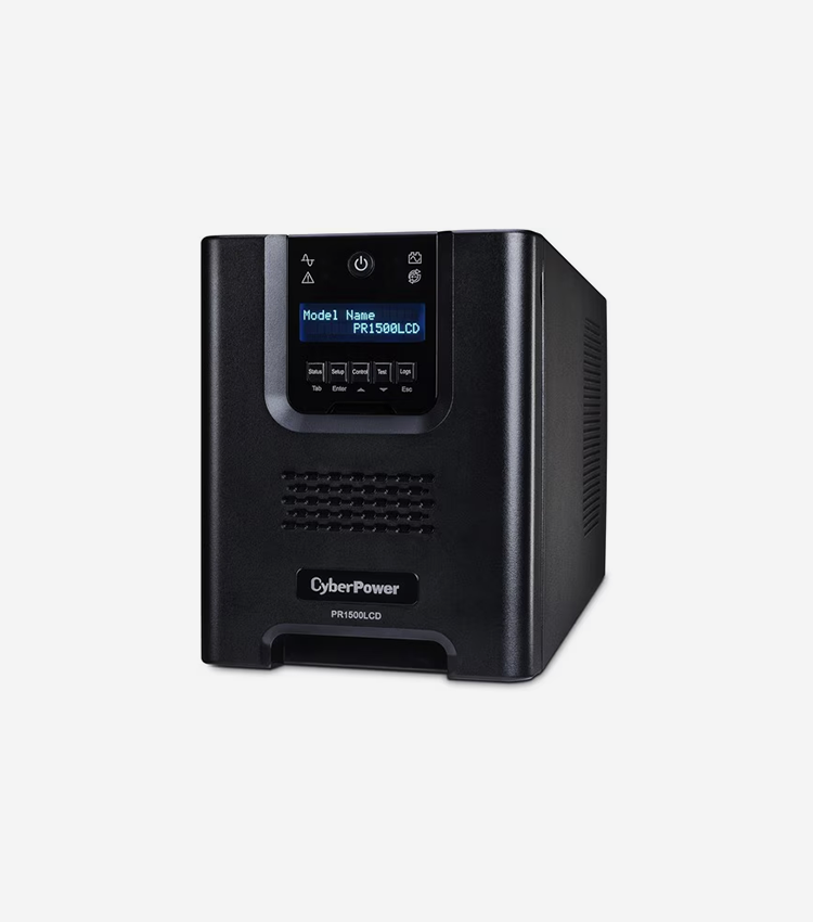 CyberPower Smart App Sinewave PR1500LCD 1500VA Mini-Tower UPS - Mini-tower - AVR - 8 Hour Recharge - 4.70 Minute Stand-by - 120 V AC Input - 120 V AC Output - 8 x NEMA 5-15R - Serial Port