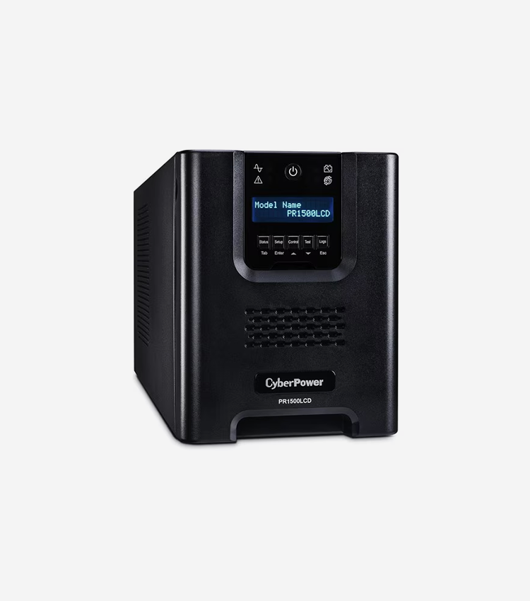 CyberPower Smart App Sinewave PR1500LCD 1500VA Mini-Tower UPS - Mini-tower - AVR - 8 Hour Recharge - 4.70 Minute Stand-by - 120 V AC Input - 120 V AC Output - 8 x NEMA 5-15R - Serial Port