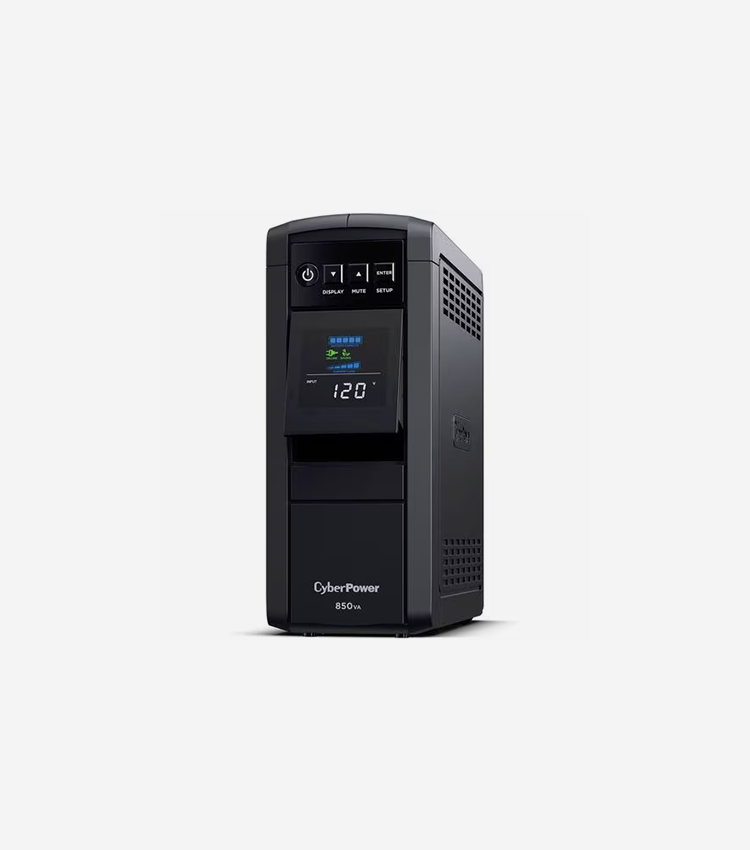 CyberPower Intelligent LCD CP1500AVRLCD3 1500VA Mini-tower UPS - Mini-tower - AVR - 8 Hour Recharge - 3 Minute Stand-by - 120 V AC Input - 120 V AC Output - Simulated Sine Wave - Serial Port - USB - LCD Display - 1 x USB Type A, 1 x USB Type C, 12 x NEMA 5-15R - 6 x Battery/Surge Outlet - RS-232