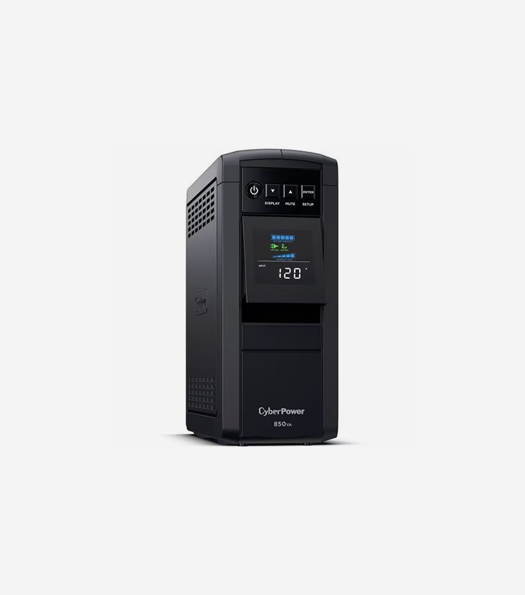 CyberPower Intelligent LCD CP1500AVRLCD3 1500VA Mini-tower UPS - Mini-tower - AVR - 8 Hour Recharge - 3 Minute Stand-by - 120 V AC Input - 120 V AC Output - Simulated Sine Wave - Serial Port - USB - LCD Display - 1 x USB Type A, 1 x USB Type C, 12 x NEMA 5-15R - 6 x Battery/Surge Outlet - RS-232