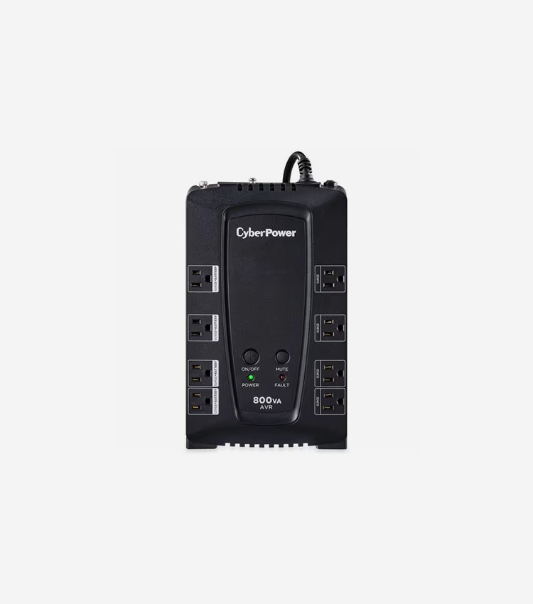 CyberPower Intelligent LCD Series AVRG900LCD 900VA 480W UPS - Compact - 8 Hour Recharge - 2 Minute Stand-by - 120 V AC Input - 120 V AC Output - USB - 12 x NEMA 5-15R