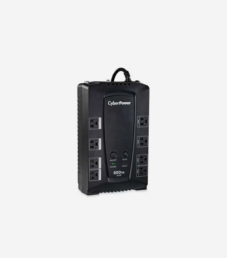 CyberPower Intelligent LCD Series AVRG900LCD 900VA 480W UPS - Compact - 8 Hour Recharge - 2 Minute Stand-by - 120 V AC Input - 120 V AC Output - USB - 12 x NEMA 5-15R