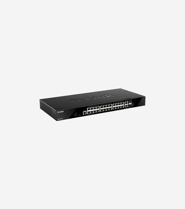 D-Link DGS-1520-28 Layer 3 Switch - 26 Ports - Manageable - 3 Layer Supported - Modular - 30.40 W Power Consumption - Twisted Pair, Optical Fiber - 1U High - Rack-mountable - Lifetime Limited Warranty