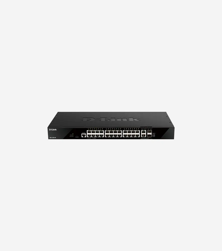 D-Link DGS-1520-28 Layer 3 Switch - 26 Ports - Manageable - 3 Layer Supported - Modular - 30.40 W Power Consumption - Twisted Pair, Optical Fiber - 1U High - Rack-mountable - Lifetime Limited Warranty