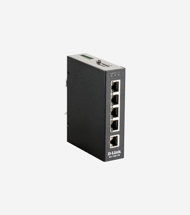 D-Link Industrial Gigabit Unmanaged Switch - 5 Ports - 2 Layer Supported - Twisted Pair - Desktop, DIN Rail Mountable, Wall Mountable - Lifetime Limited Warranty