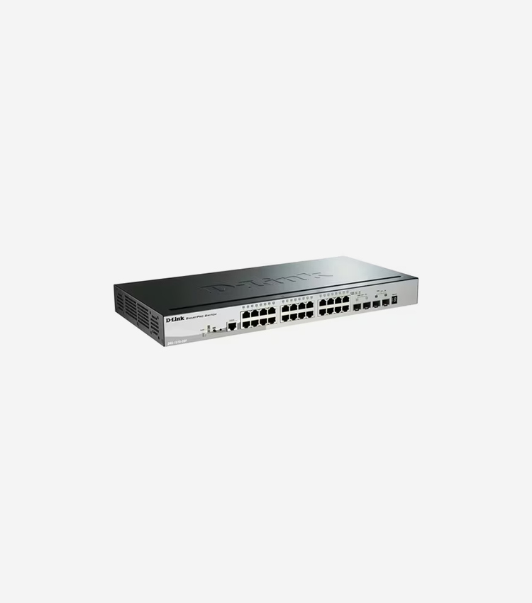 D-Link SmartPro DGS-1510-28P Ethernet Switch - 28 Ports - Manageable - Gigabit Ethernet, 10 Gigabit Ethernet - 10/100/1000Base-T, 1000Base-X, 10GBase-X - 2 SFP Slots - Twisted Pair, Optical Fiber