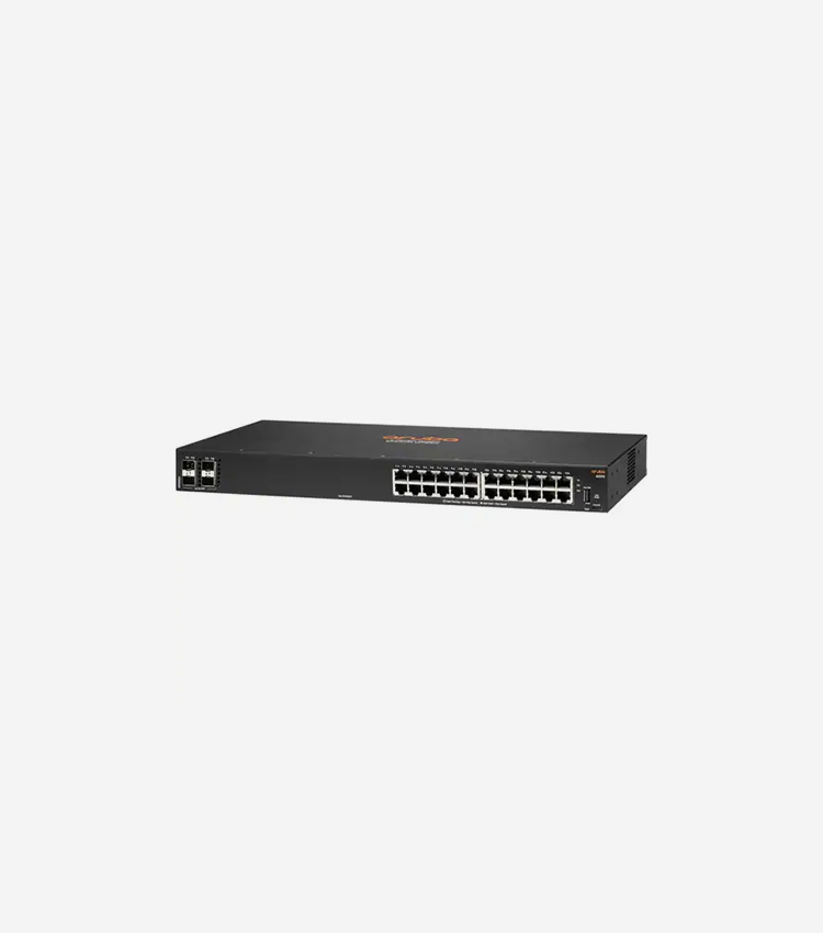 HPE 6000 24G 4SFP Switch - 24 Ports - Manageable - Gigabit Ethernet - 10/100/1000Base-T, 100/1000Base-X - 3 Layer Supported - Modular - 2 SFP Slots - 33 W Power Consumption - Twisted Pair, Optical Fiber - PoE Ports - 1U High - Rack-mountable, Cabinet Mount, Surface Mount, Wall Mountable