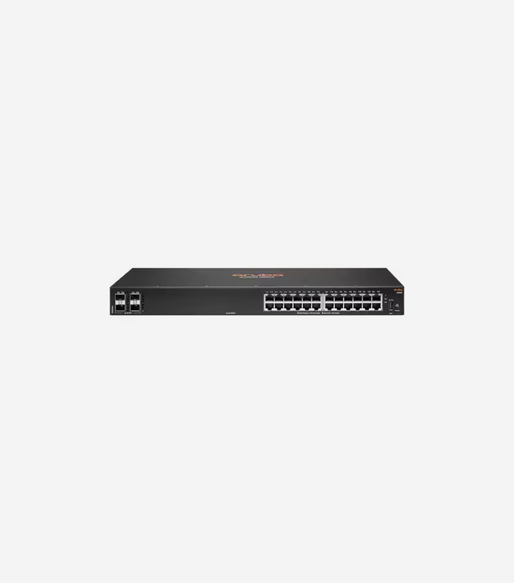 HPE 6000 24G 4SFP Switch - 24 Ports - Manageable - Gigabit Ethernet - 10/100/1000Base-T, 100/1000Base-X - 3 Layer Supported - Modular - 2 SFP Slots - 33 W Power Consumption - Twisted Pair, Optical Fiber - PoE Ports - 1U High - Rack-mountable, Cabinet Mount, Surface Mount, Wall Mountable