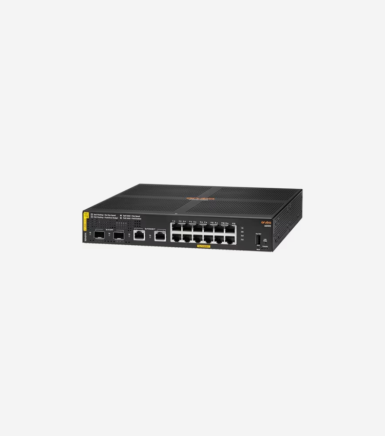 HPE 6000 48G Class4 PoE 4SFP 370W Switch - 12 Ports - Manageable - Gigabit Ethernet - 10/100/1000Base-T, 100/1000Base-X - 3 Layer Supported - Modular - 2 SFP Slots - 21.90 W Power Consumption - 139 W PoE Budget - Twisted Pair, Optical Fiber - PoE Ports - 1U High - Rack-mountable, Cabinet Mount, Surface Mount, Wall Mountable - Lifetime Limited Warranty