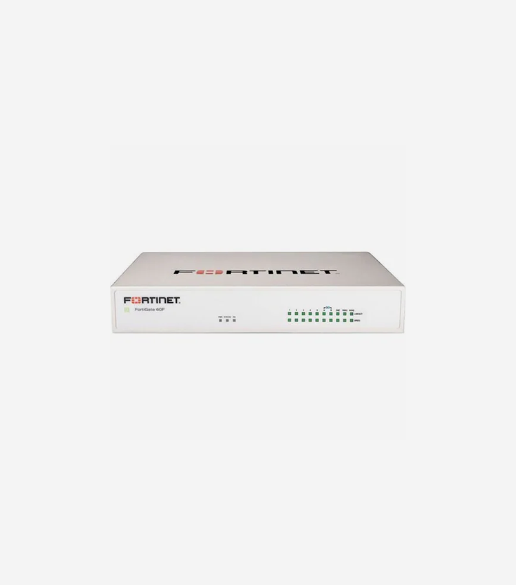 Fortinet FG-60F Network Security/Firewall Appliance - Centralized Management - 10 Port - 10/100/1000Base-T - Gigabit Ethernet - 10 Gbit/s Firewall Throughput - AES (256-bit), SHA-256 - 200 VPN - 10 x RJ-45 - 1 Year FortiCare - 50 Hz, 60 Hz - Desktop, Wall Mountable, Rack-mountable