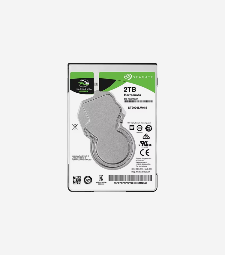 Seagate BarraCuda ST2000LM015 2 TB Hard Drive - 2.5" Internal - SATA (SATA/600) - 5400rpm - 2 Year Warranty