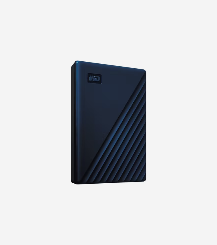 WD My Passport for Mac WDBA2F0050BBL 5 TB Portable Hard Drive - External - Midnight Blue - USB 3.2 - 256-bit Encryption Standard - 3 Year Warranty