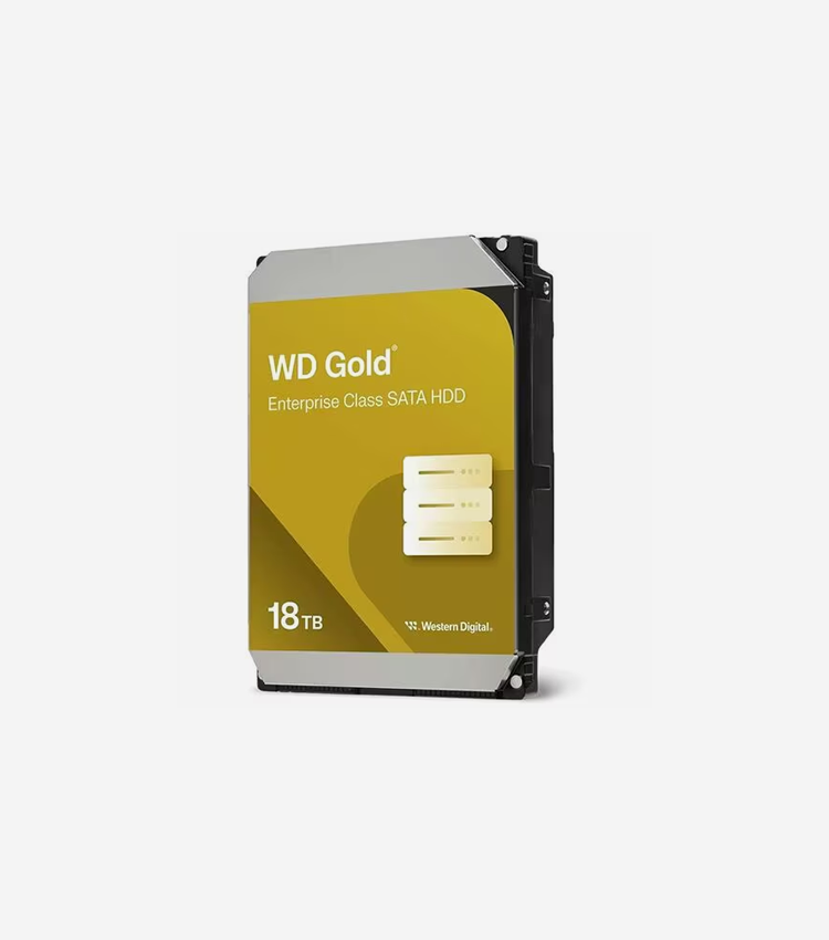 Western Digital Gold WD181KRYZ 18 TB Hard Drive - 3.5" Internal - SATA (SATA/600) - Server, Storage System Device Supported - 7200rpm - 512e Format - 5 Year Warranty