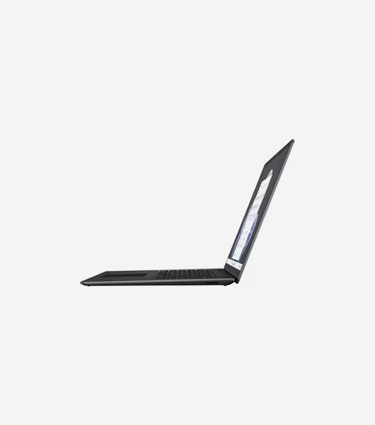 Microsoft Surface Laptop 5 13.5" Touchscreen Notebook - Intel Core i7 12th Gen i7-1265U - Intel Evo Platform - 16 GB - 512 GB SSD - Matte Black - Intel Chip - 2256 x 1504 - Windows 10 Pro - Intel Iris Xe Graphics - PixelSense - Front Camera/Webcam - 18 Hours Battery Run Time - IEEE 802.11ax Wireless LAN Standard