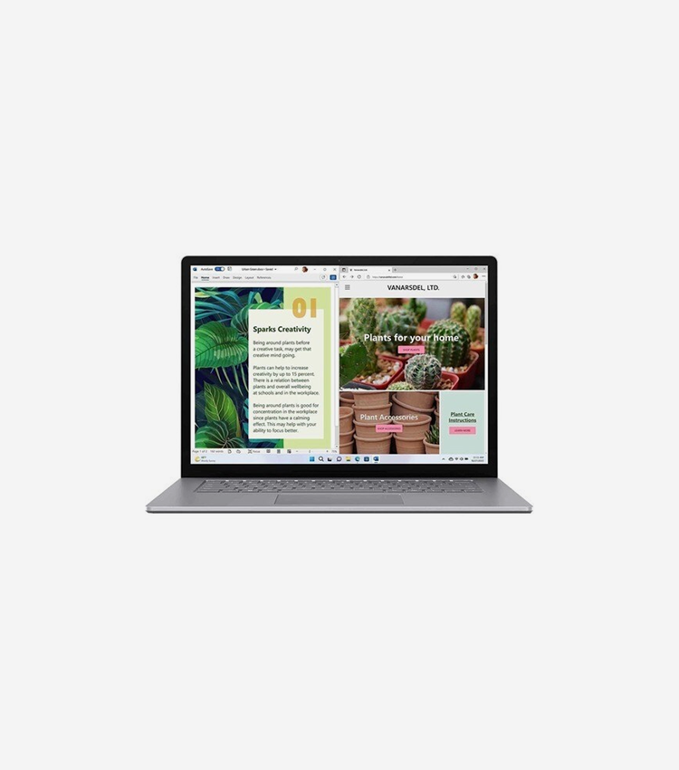 Microsoft Surface Laptop 5 15" (381 mm) Touchscreen Notebook - Intel Core i7 12th Gen i7-1265U - Intel Evo Platform - 16 GB - 512 GB SSD - Platinum - Intel Chip - 2496 x 1664 - Windows 11 Pro - Intel Iris Xe Graphics - Front Camera/Webcam - 17 Hours Battery Run Time - IEEE 802.11ax Wireless LAN Standard