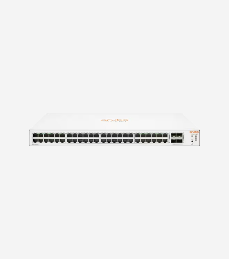 HPE Instant On 1830 48G 4SFP Switch - 48 Ports - Manageable - Gigabit Ethernet - 10/100/1000Base-T, 100/1000Base-X - 2 Layer Supported - Modular - 4 SFP Slots - 40.20 W Power Consumption - Twisted Pair, Optical Fiber - Rack-mountable, Cabinet Mount, Table Top, Wall Mountable, Under Table - Lifetime Limited Warranty