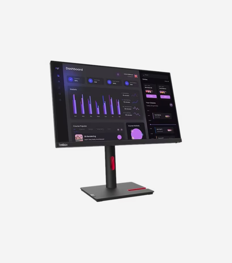 Lenovo ThinkVision T24i-30 24" Class Full HD LCD Monitor - 16:9 - Raven Black - 23.8" Viewable - In-plane Switching (IPS) Technology - 1920 x 1080 - 16.7 Million Colors - 250 cd/m² - 4 ms - HDMI - VGA - DisplayPort - USB Hub