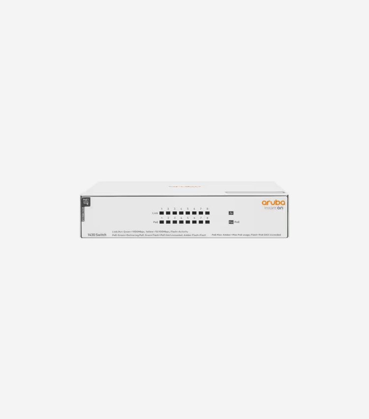 HPE Instant On 1430 8G Class4 PoE 64W Switch - 8 Ports - Gigabit Ethernet