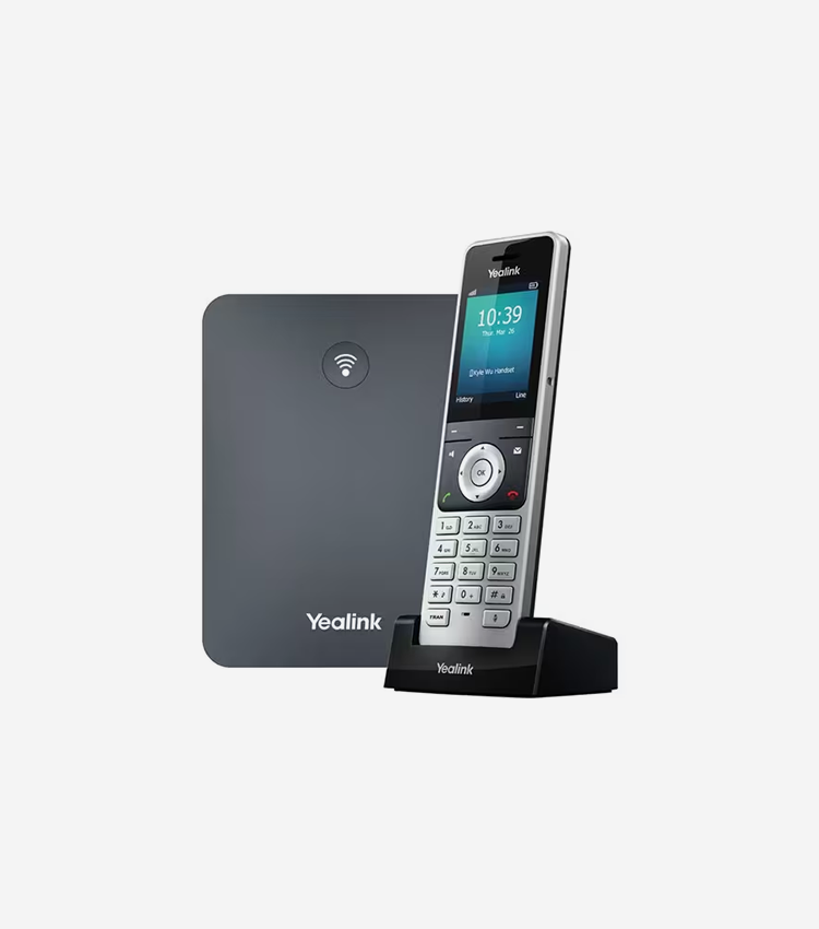 Yealink W76P IP Phone - Cordless - Corded - DECT - Wall Mountable, Desktop - Alabaster Silver, Classic Gray - VoIP - 1 x Network (RJ-45)