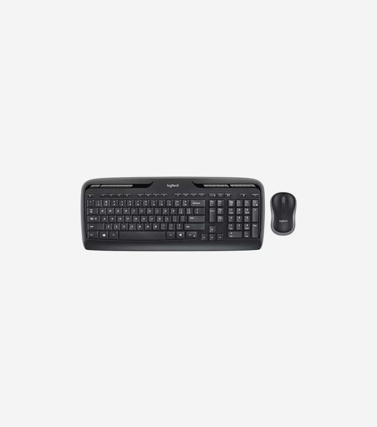 Logitech MK320 Wireless Desktop Combo with Media Shortcuts - USB Wireless RF 2.40 GHz Keyboard - 115 Key - Black - USB Wireless RF Mouse - Optical - Scroll Wheel - Black - Multimedia, Calculator, Media Player, Email Hot Key(s) - AA, AAA - Compatible with Computer for PC - 1 Each