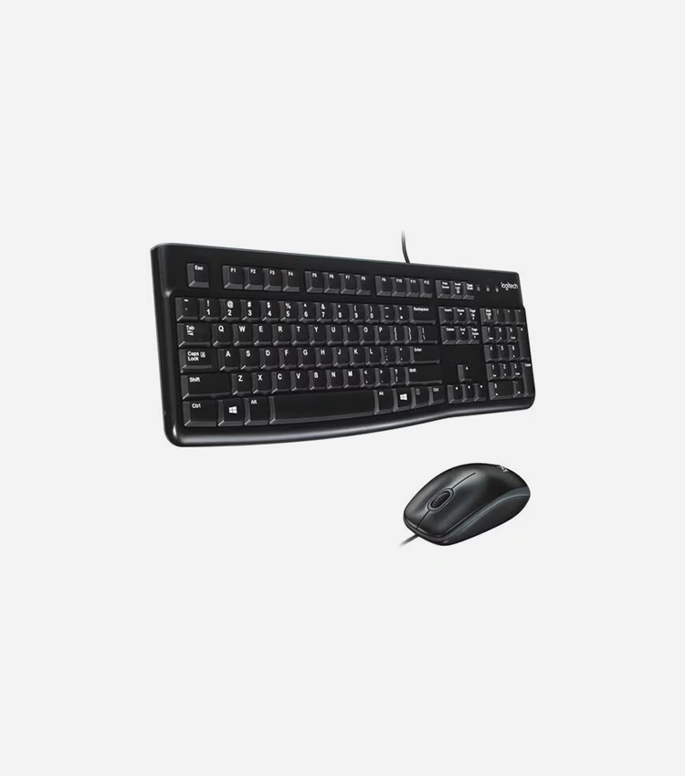 Logitech MK120 Desktop Corded Combo Set - USB Cable Keyboard - 104 Key - USB Cable Mouse - Optical - 1000 dpi - Scroll Wheel for PC - 1 Each