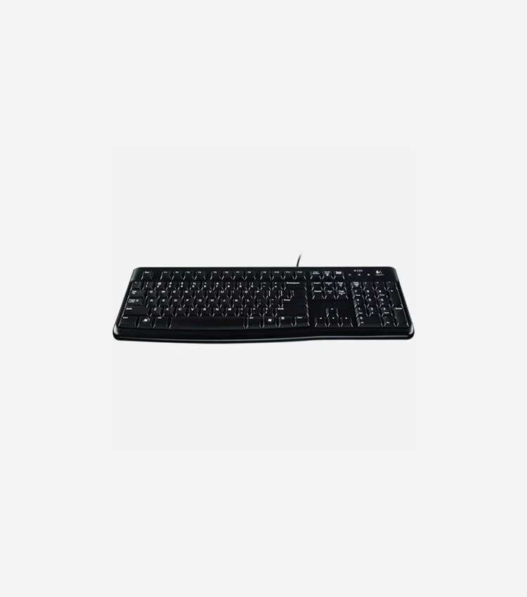 Logitech K120 Plug-and-Play USB Keyboard - Cable Connectivity - USB Interface - Rugged - English - PC - Black