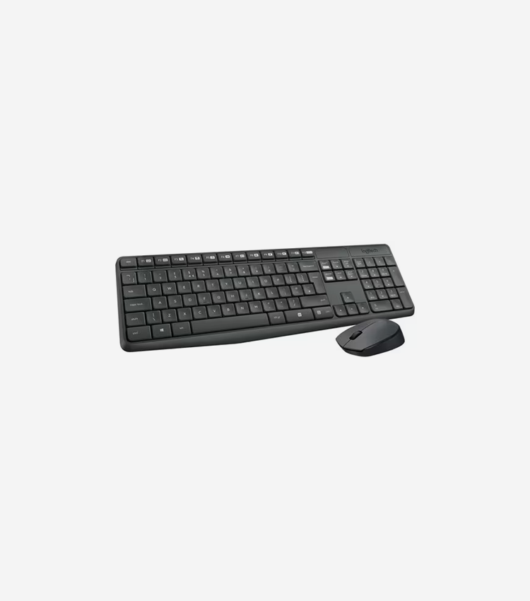 Logitech MK235 Wireless Keyboard and Mouse Combo for Windows, 2.4 GHz Wireless Unifying USB Receiver, 15 FN Keys, Long Battery Life, Compatible with PC, Laptop (French Layout) - USB Wireless RF Keyboard - French - USB Wireless RF Mouse - Optical - Scroll Wheel - AAA, AA - Compatible with PC