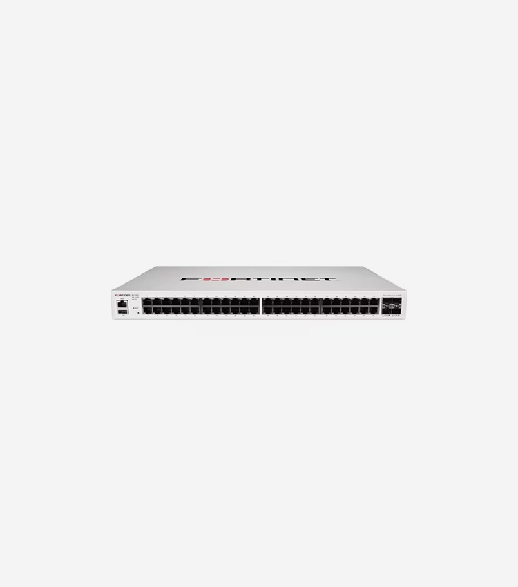 Fortinet FS-448E Ethernet Switch - 48 Ports - Gigabit Ethernet, 10 Gigabit Ethernet - 1000Base-T, 10GBase-X - 3 Layer Supported - Modular - 47.81 W Power Consumption - Twisted Pair, Optical Fiber - Rack-mountable