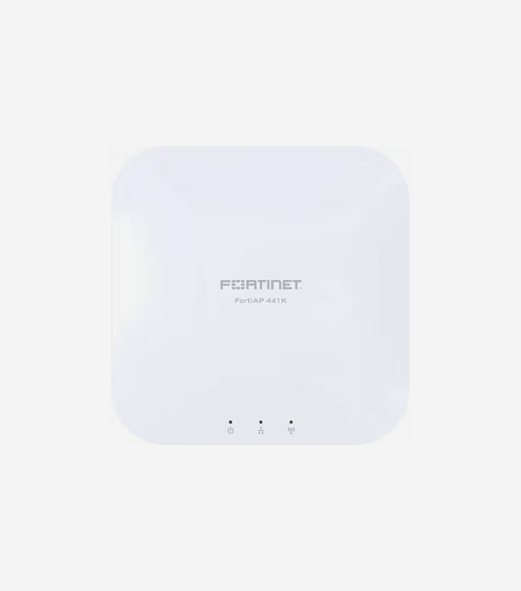 Fortinet FortiAP 441K Tri Band IEEE 802.11a/b/g/n/ac/ax/h/i/k/r/v/e/be/j 21.32 Gbit/s Wireless Access Point - Indoor - 2.40 GHz, 5 GHz, 6 GHz - 8 x Internal Antenna(s) - Internal - MIMO Technology - Multi User MIMO - 2 x Network (RJ-45) - 10 Gigabit Ethernet - PoE Ports - 41.70 W - Ceiling Mountable, Rail-mountable, Wall Mountable, Desktop