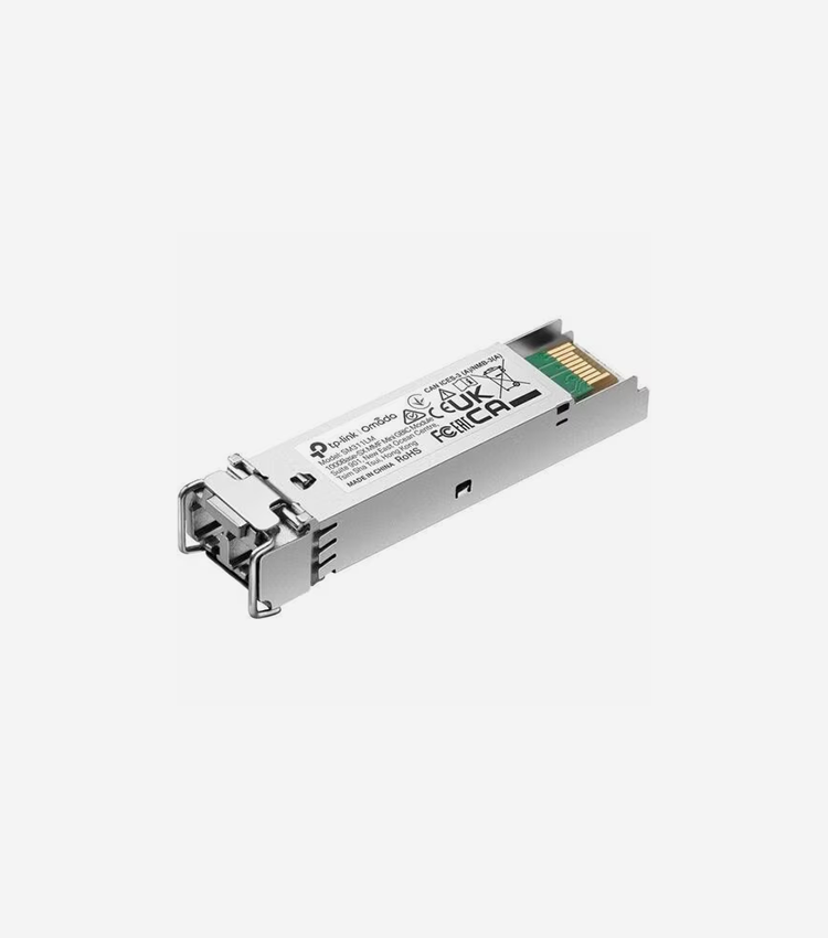 TP-Link Omada 1000-Base-SX MMF Mini GBIC Module - For Data Networking, Optical Network - 1 x LC/UPC 1000Base-SX Network - Optical Fiber - Multi-mode - Gigabit Ethernet - 1000Base-SX - 1.25 Gbit/s - 0.55 km Maximum Distance - Hot-swappable