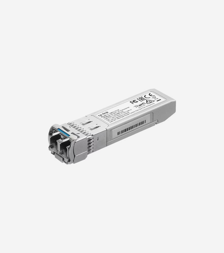 10GBase-LR SFP+ LC Transceiver - Hot pluggable with maximum flexibility. Supports digital diagnostic monitoring (DDM). Up to 300m. Compatible with 10G small form pluggable multi-source agreement (SFP+ MSA). Compatible with switches with 10G SFP+ ports, like JetStream TL-SG3428X, TL-SG3428XMP, and more. Limited lifetime warranty.