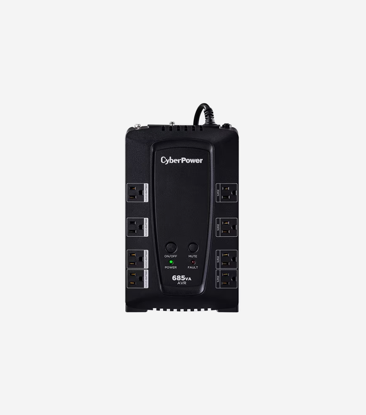 CyberPower CP685AVRG AVR UPS Series - Compact - 8 Hour Recharge - 2 Minute Stand-by - 120 V AC Input - 120 V AC Output - 8 x NEMA 5-15R