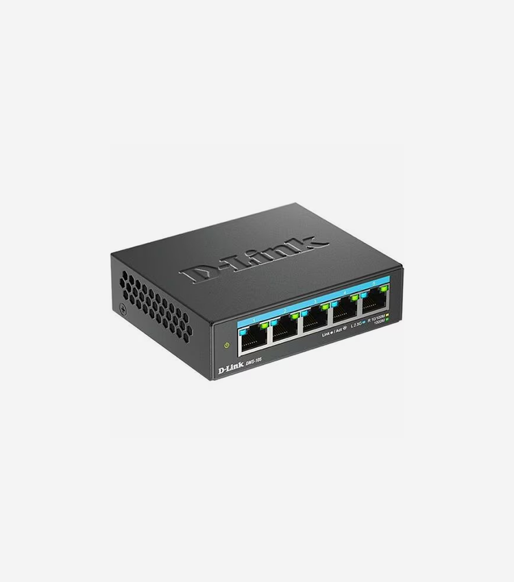 D-Link 5-Port Multi-Gigabit Unmanaged Switch - 5.0 Ports - 2.5 Gigabit Ethernet, Gigabit Ethernet - 2.5GBase-T, 10/100/1000Base-T - 2 Layer Supported - 4.92 W Power Consumption - Twisted Pair