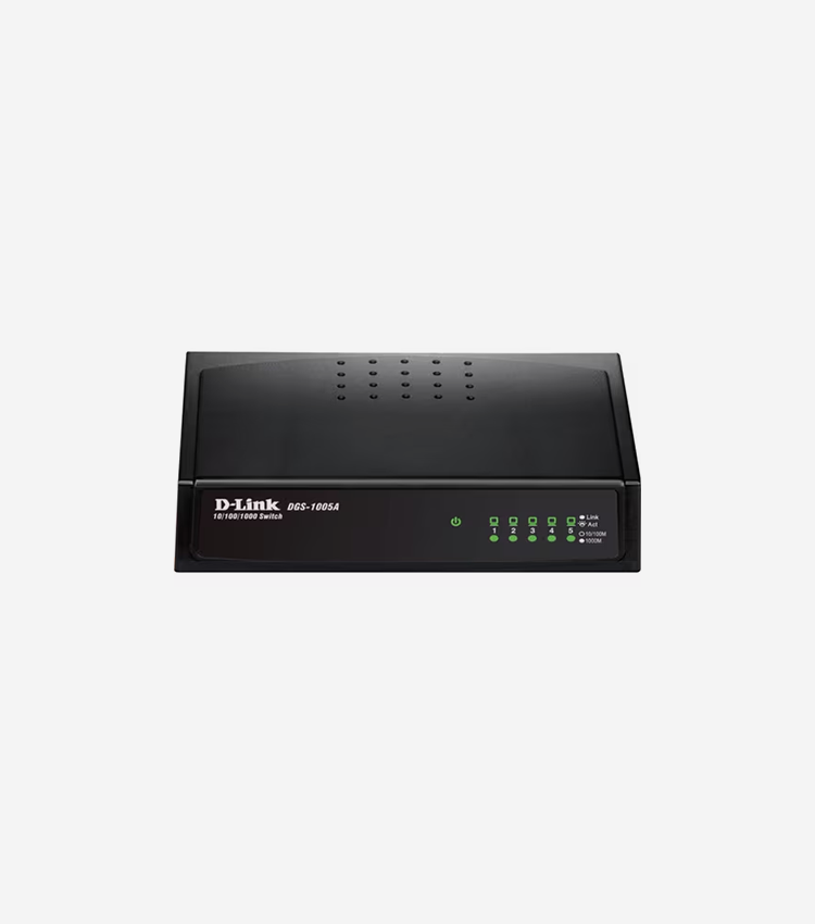 D-Link DGS-1005A Ethernet Switch - 5 Ports - Gigabit Ethernet, Fast Ethernet - 10/100/1000Base-T - 2 Layer Supported - Desktop