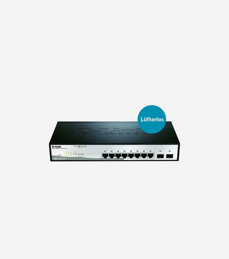 D-Link 10-Port Gigabit Web Smart Switch Including 2 Gigabit SFP Ports - 8 Ports - Manageable - Gigabit Ethernet - 10/100/1000Base-T, 1000Base-X - 3 Layer Supported - 2 SFP Slots - Twisted Pair, Optical Fiber - 1U High - Rack-mountable, Desktop