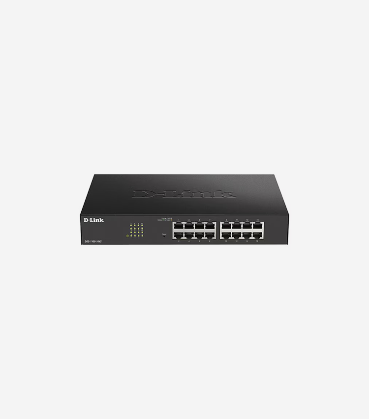 D-Link DGS-1100-16V2 Ethernet Switch - 16 Ports - Manageable - 2 Layer Supported - Twisted Pair - 1U High - Rack-mountable, Desktop