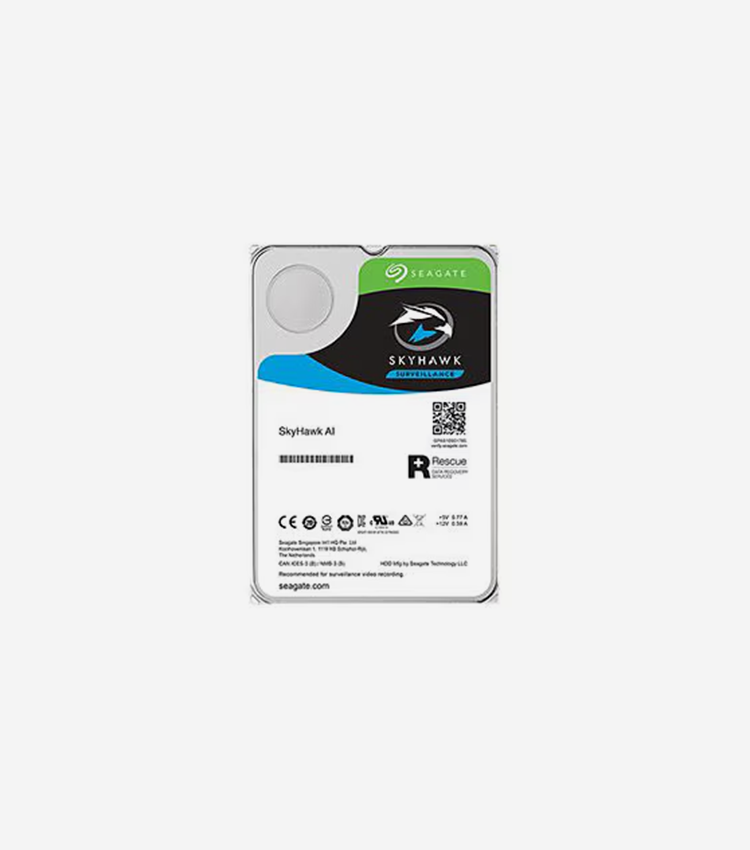 Seagate SkyHawk AI ST20000VE002 20 TB Hard Drive - 3.5" Internal - SATA (SATA/600) - Conventional Magnetic Recording (CMR) Method - Network Video Recorder Device Supported