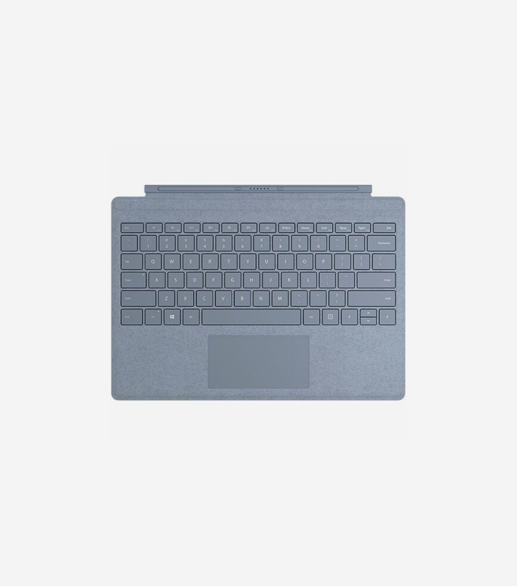 Microsoft Signature Keyboard/Cover Case Microsoft Surface Pro (5th Gen), Surface Pro 4, Surface Pro 6, Surface Pro 7, Surface Pro 7+, Surface Pro 3 Tablet - Canadian French Keyboard - Ice Blue - Stain Resistant - Alcantara Body - 0.20" (5.08 mm) Height x 11.60" (294.64 mm) Width x 8.50" (215.90 mm) Depth