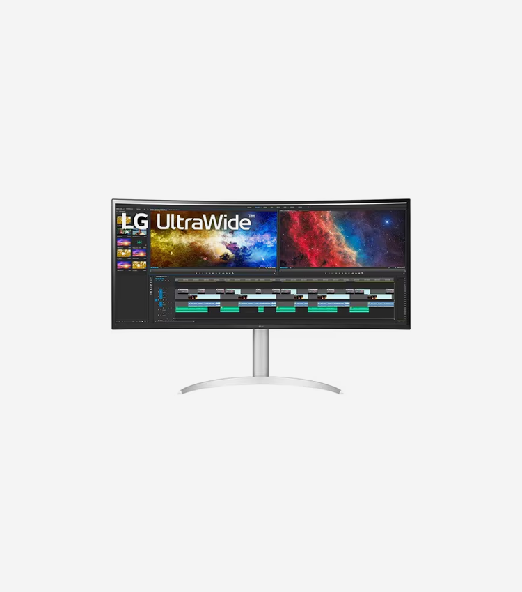 LG Ultrawide 38WP85C-W 38" Class UW-QHD+ Curved Screen LCD Monitor - 21:9 - Silver, White - 37.5" Viewable - In-plane Switching (IPS) Technology - 3840 x 1600 - 1.07 Billion Colors - FreeSync - 300 cd/m² - 5 ms - Speakers - HDMI - DisplayPort