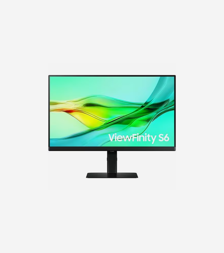 Samsung ViewFinity S6 S24D606UAN 24" Class WQHD LCD Monitor - 16:9 - Black - 24" Viewable - In-plane Switching (IPS) Technology - 2560 x 1440 - 1.07 Billion Colors - 350 cd/m² - 5 ms - HDMI - DisplayPort - KVM Switch, USB Hub